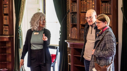Visitors in the Library at Tatton Park, Cheshire